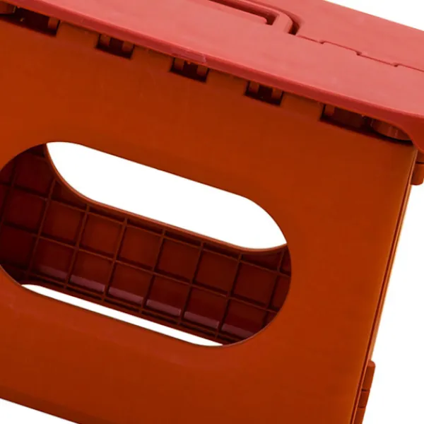 Pallar>Hopfällbar Fotpall Bärbar Stark Utrymmesbesparande Plastfotstöd för Vuxna och Barn Vintage Röd