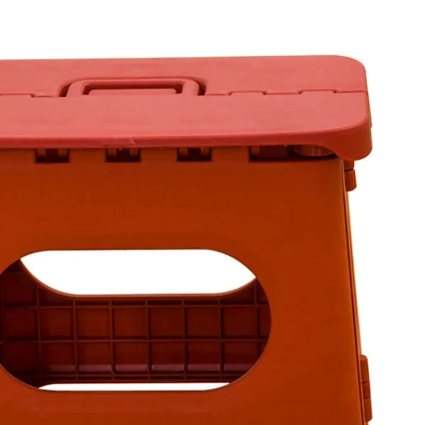 Pallar>Hopfällbar Fotpall Bärbar Stark Utrymmesbesparande Plastfotstöd för Vuxna och Barn Vintage Röd