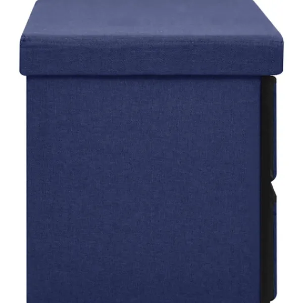 vidaXL Kistor & Koffertar>Hopfällbar förvaringsbänk blå 76x38x38 cm konstlinne