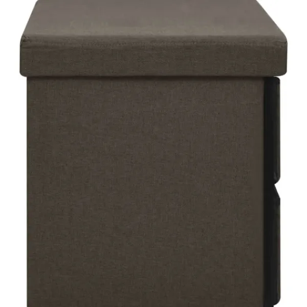 vidaXL Kistor & Koffertar>Hopfällbar förvaringsbänk mörkbrun 76x38x38 cm konstlinne
