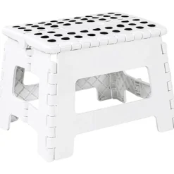 Pallar>Hopfällbar hemtrappa - (1-pack) 9" hög fotpall - Håller upp till 300 lbs - Lätt hopfällbar plastpall för