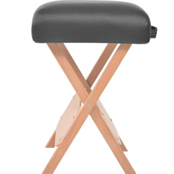 vidaXL Pallar>Hopfällbar massagepall 12 cm tjock sits och 2 bolster svart