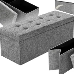 Kistor & Koffertar>Hopfällbar sittbänk med förvaringsutrymme 110 x 38 cm