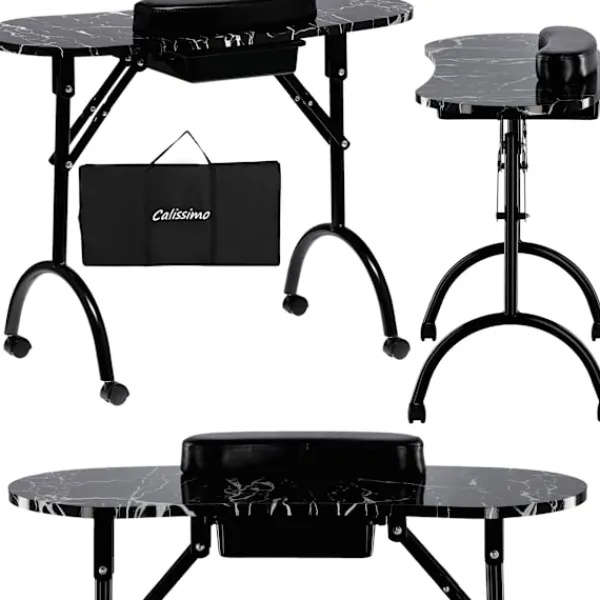 Calissimo Sminkbord>Hopfällbart mobilmanikyrbord svart CB-8001-BLACK