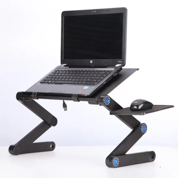 Småbord>Hopfällbart nattduksbord, justerbart bord, datorbricka för soffa, frukostbricka för säng, laptopbord, 360 graders lutningsstativ