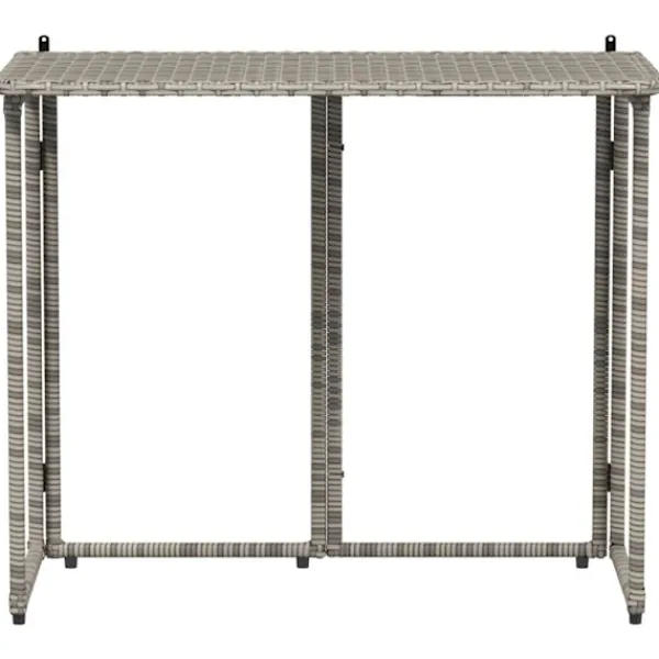 vidaXL Balkongmöbler>Hopfällbart trädgårdsbord grå 90x51x75 cm konstrotting