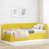 vidaXL Sängar>Hörn Sängram med huvudgavel Gul 90 x 190 cm Sammet