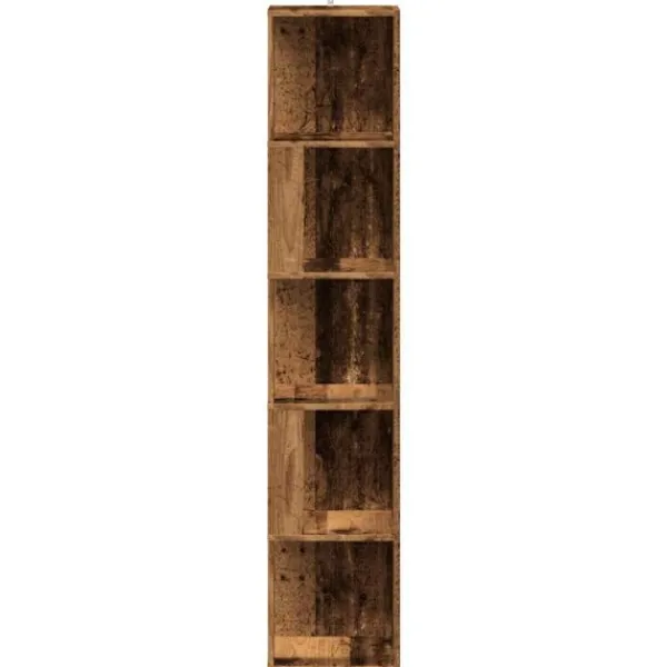 vidaXL Hyllor>Hörnskåp åldrat trä 33x33x165 cm konstruerat trä