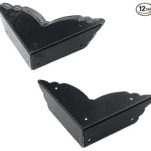 Kistor & Koffertar>Hörnskydd i metall för lådor, svarta kantskydd, hörnskydd för möbler, sidlängd 7*7*2CM, 12-pack