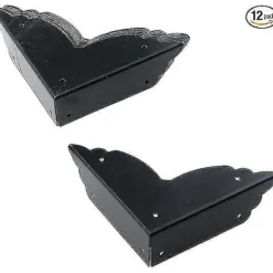 Kistor & Koffertar>Hörnskydd i metall för lådor, svarta kantskydd, möbelhörnskydd, sidlängd 7*7*2CM, 12-pack