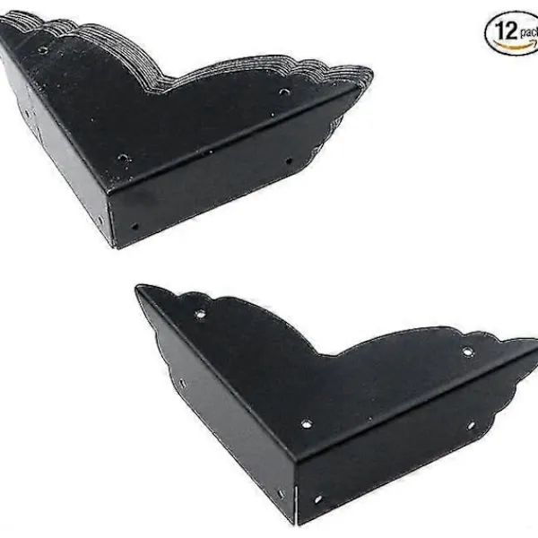 Kistor & Koffertar>Hörnskydd i metall för lådor, svarta kantskydd, möbelhörnskydd, sidlängd 7*7*2CM, 12-pack