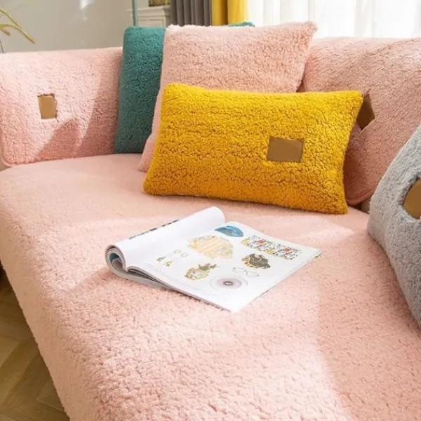 Soffor>Hörnsoffaöverdrag Quiltat Soffaöverdrag Med Armstöd Med Vänster/höger Meridian - L-format Fläcktåligt Soffa Skydd (rosa, 70x70cm/kvadrat)