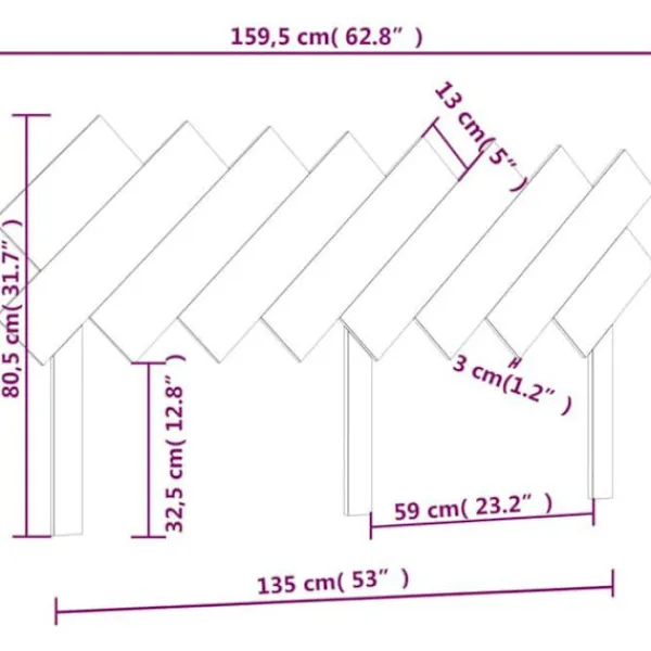 DÉCOSHOP26 Sängar>Huvudgavel till säng, möbel för sovrum 159,5 x 3 x 80,5 vit furu