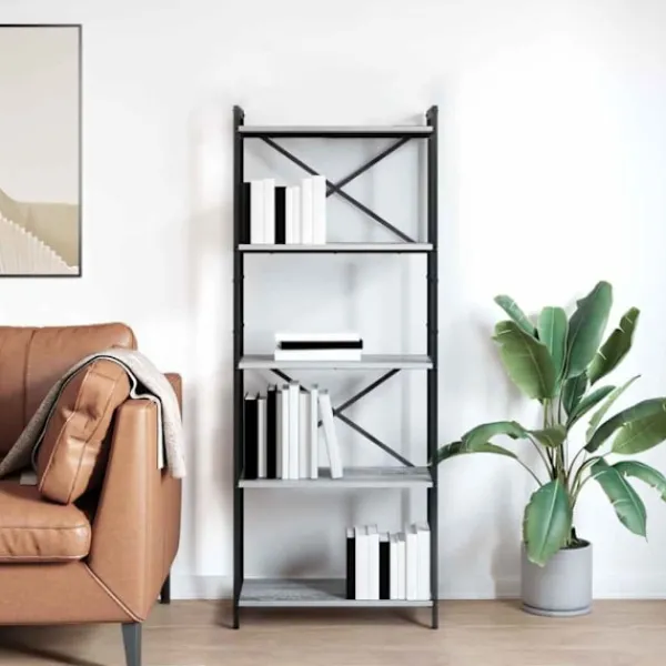 vidaXL Hyllor>Hyllsystem Grå sonoma 60 x 30 x 155 cm Konstruerat trä