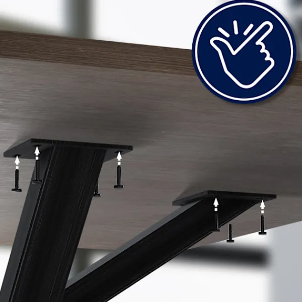 BellaFurn Matbord>Industriella bordsben - Upprätter - Högt pulverbelagt stål, inklusive golvtoppar Färg: Antik svart | Storlek: 120x70x72 cm