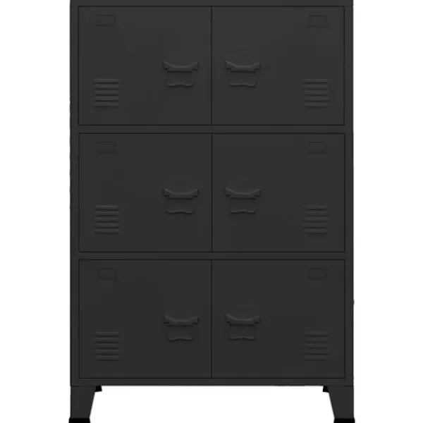vidaXL Skåp>Industriellt förvaringsskåp svart 75x40x115 cm metall