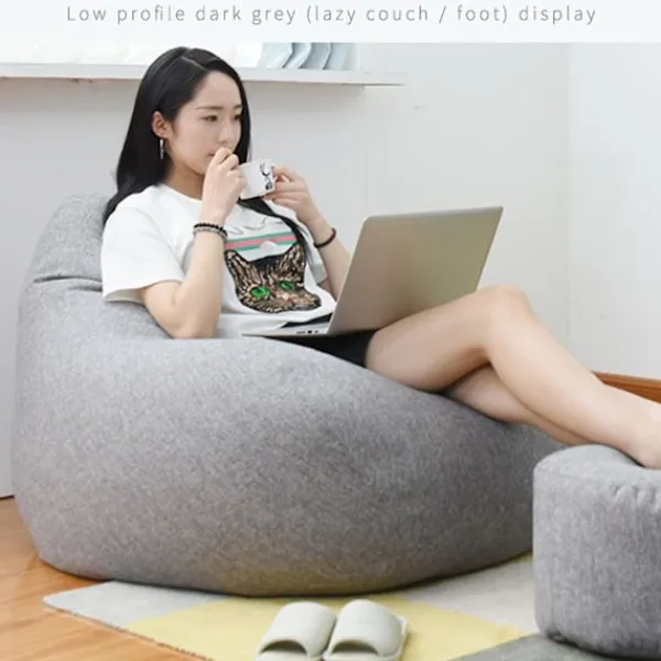 LAIQIANKUA Sittsäckar>Inomhus utomhus Vuxna Bean Bag Gaming Stol Extra stor Beanbag Cover L