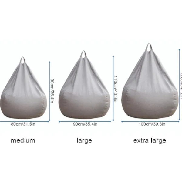 LAIQIANKUA Sittpuffar>Inomhus utomhus Vuxna Bean Bag Gaming Stol Extra stor Beanbag Cover XL