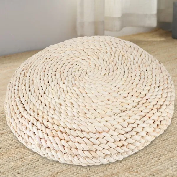 Sittsäckar>Japansk stil rund tatami handvävd golvkudde golvpuffmatta för meditationsyoga