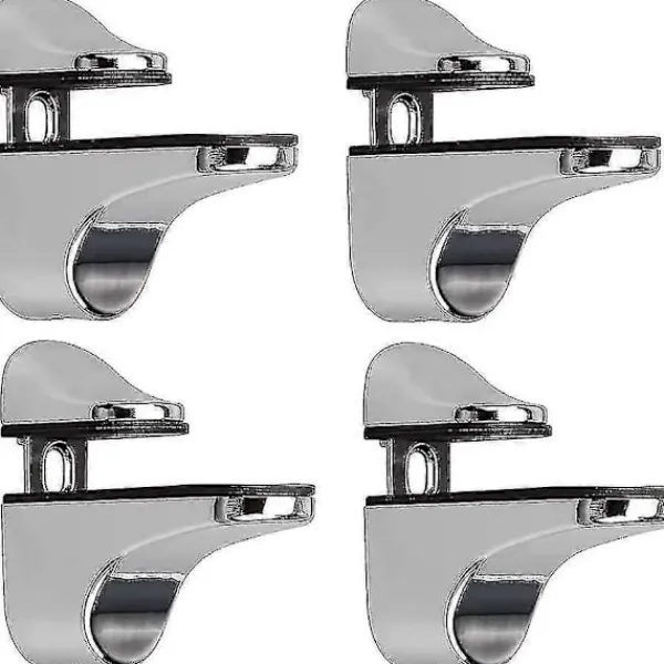 Hyllor>Justerbar Väggmonterad Glasklämfäste - 4 st för Installation av Glashyllor
