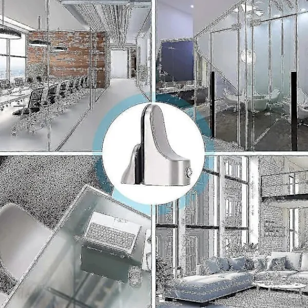Hyllor>Justerbar Väggmonterad Glasklämfäste - 4 st för Installation av Glashyllor