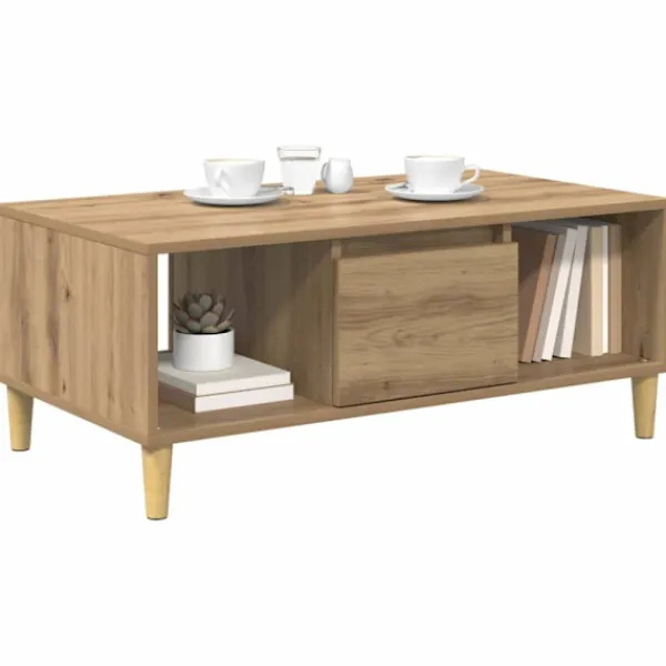 vidaXL Soffbord>Kaffeebord Artisan Ek 90 x 50 x 26.5 cm Konstruerat trä