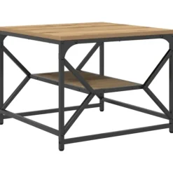 vidaXL Småbord>Kaffeebord Artisan Ek 51 x 50 x 40 cm Konstruerat trä och stål