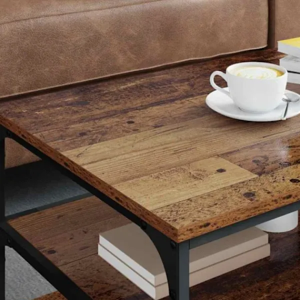vidaXL Soffbord>Kaffeebord Gammalt trä 90 x 49 x 40 cm Konstruerat trä