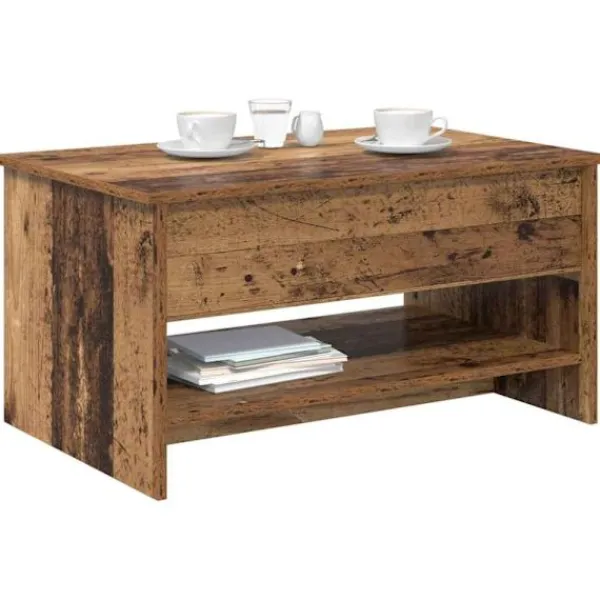 vidaXL Soffbord>Kaffeebord Gammalt trä 80 x 50,5 x 41,5 cm Konstruerat trä