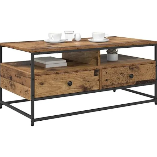 vidaXL Soffbord>Kaffeebord Gammalt trä 100 x 51 x 45 cm Konstruerat trä