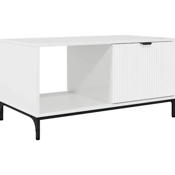 vidaXL Soffbord>Kaffeebord Högblanka vita 90 x 49 x 46 cm Konstruerat trä