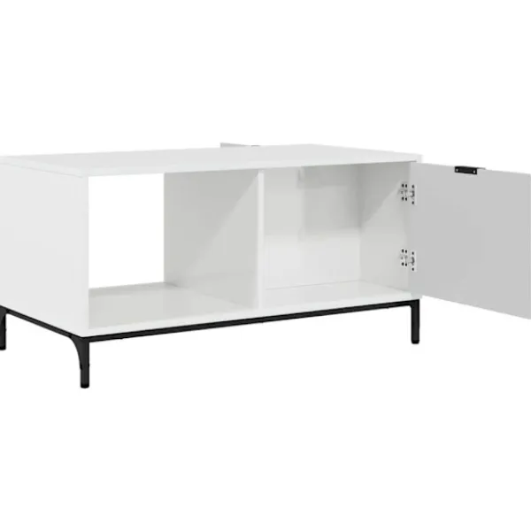 vidaXL Soffbord>Kaffeebord Högblanka vita 90 x 49 x 46 cm Konstruerat trä