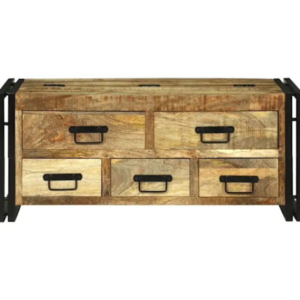 vidaXL Byråer>Kaffeebord med låda Brun 90 x 50 x 38 cm Massivt mangoträ