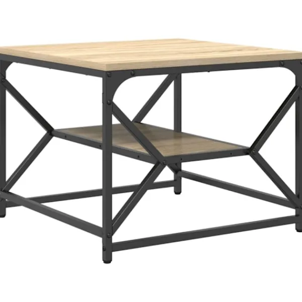 vidaXL Småbord>Kaffeebord Sonoma-ek 51 x 50 x 40 cm Konstruerat trä och stål
