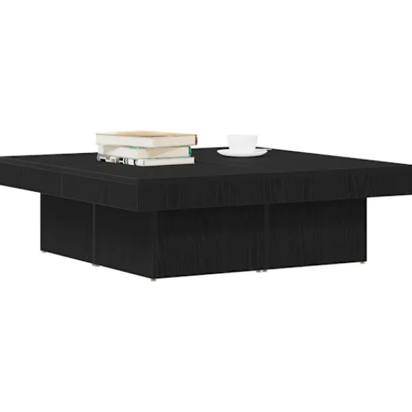 vidaXL Soffbord>Kaffeebord Svart Ek 90 x 90 x 28 cm Konstruerat trä