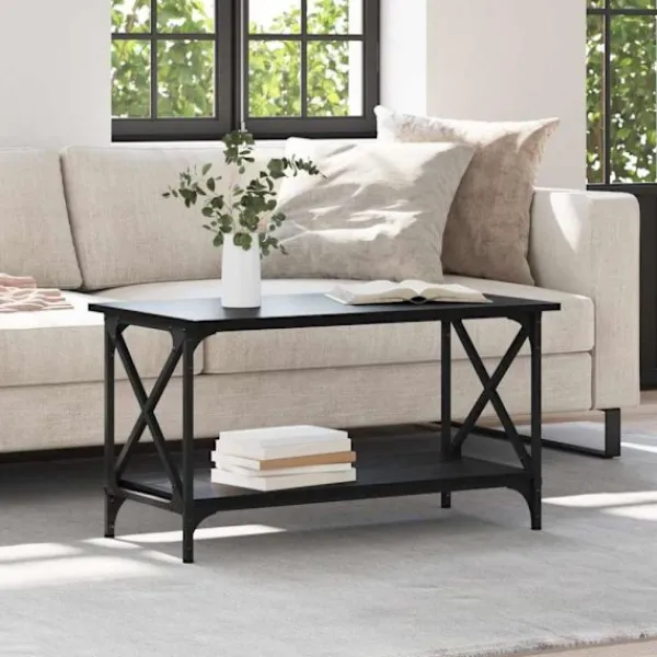 vidaXL Soffbord>Kaffeebord Svart ek 80 x 45 x 45.5 cm Konstruerat trä