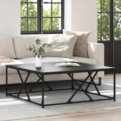 vidaXL Soffbord>Kaffeebord Svart Ek 100 x 100 x 40 cm Konstruerat trä