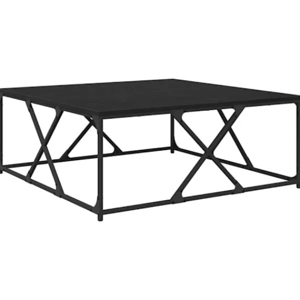 vidaXL Soffbord>Kaffeebord Svart Ek 100 x 100 x 40 cm Konstruerat trä