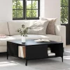 vidaXL Soffbord>Kaffeebord Svart Ek 80 x 80 x 36,5 cm Konstruerat trä