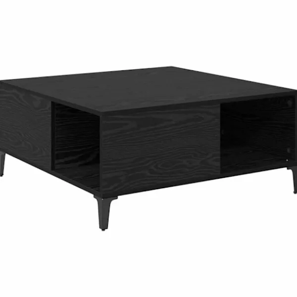 vidaXL Soffbord>Kaffeebord Svart Ek 80 x 80 x 36,5 cm Konstruerat trä