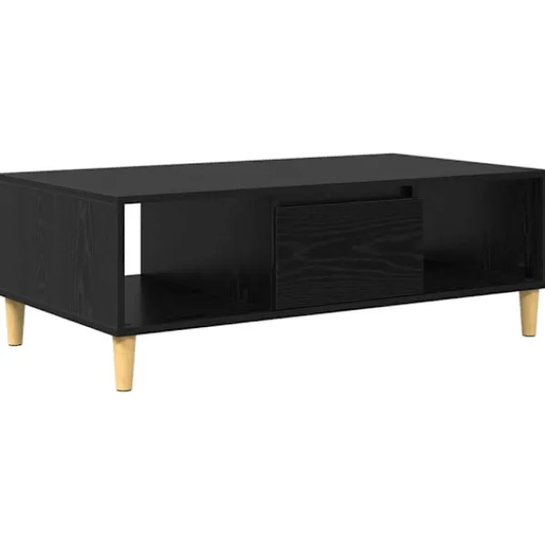 vidaXL Soffbord>Kaffeebord Svart Ek 102 x 55 x 35 cm Konstruerat trä