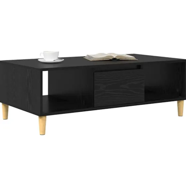 vidaXL Soffbord>Kaffeebord Svart Ek 102 x 55 x 35 cm Konstruerat trä