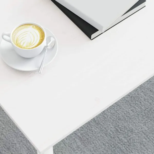 vidaXL Soffbord>Kaffeebord Vit 100 x 100 x 45 cm Massiv furu