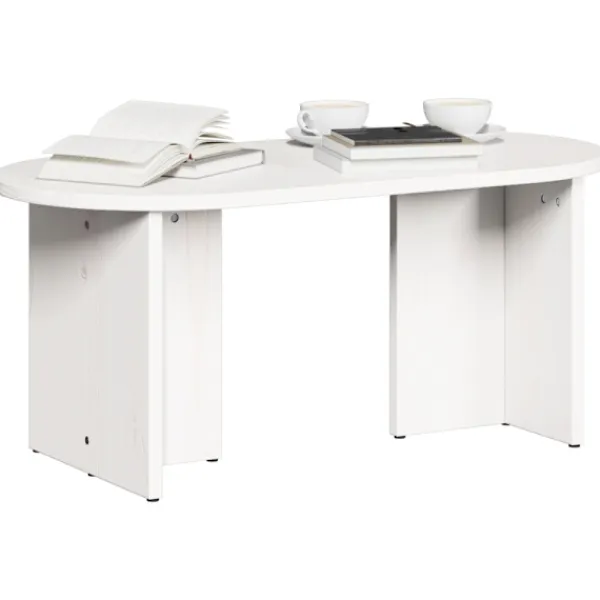 vidaXL Soffbord>Kaffeebord Vit 80 x 39,5 x 35 cm Massivt tallträ