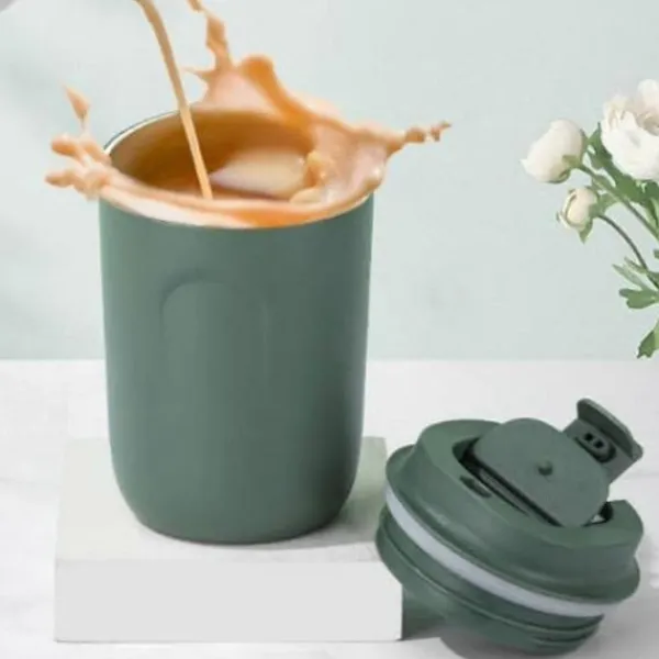 Soffbord>Kaffekopp i rostfritt stål, resemugg, dubbelväggig vakuummugg, återanvändbar varmvattenkopp 220 ml, som visas
