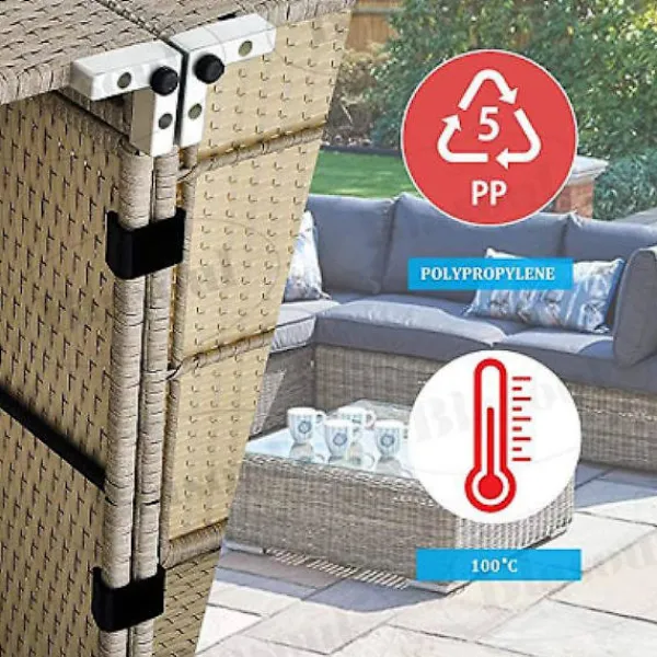 Balkongmöbler>Kampanjrea, 10-pack Uteplatsmöbelklämmor, rottingmöbelklämmor, soffklämmor för uteplats, trädgårdsflätad rotting 5,25 cm-FQ-