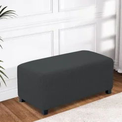 Sittpuffar>Khaki,M Stretch fotpallsskydd, Ottoman-skydd, halkfri puff
