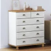 vidaXL Byråer>Kista av lådor med låda ASKIM Vit 91 x 40 x 95,5 cm Massiv furu