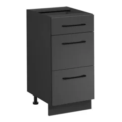 Köksö>Köksö - Deconation - Köksö med 3 lådor "Frida" - Grafitgrå - L 40 x H 81 x P 46 cm