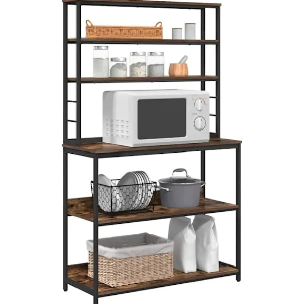 vidaXL Köksö>Köks hylla Rökt ek 100 x 40 x 168 cm Konstruerat trä